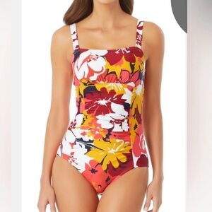 Anne Cole Tropical Floral One-Piece Swimsuit, size 6
